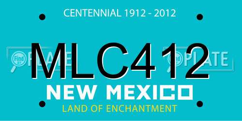 MLC412 New Mexico License Plate