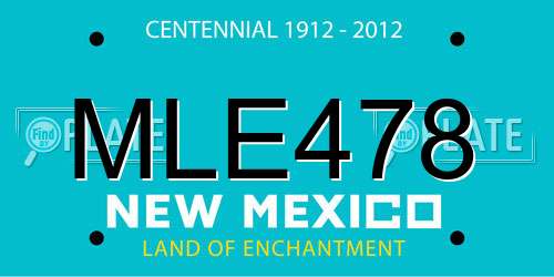 MLE478 New Mexico License Plate