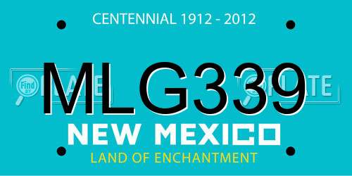 MLG339 New Mexico License Plate