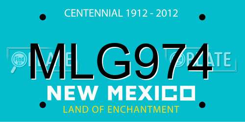 MLG974 New Mexico License Plate
