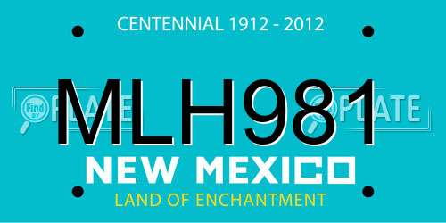 MLH981 New Mexico License Plate