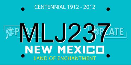 MLJ237 New Mexico License Plate