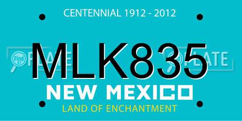 MLK835 New Mexico License Plate
