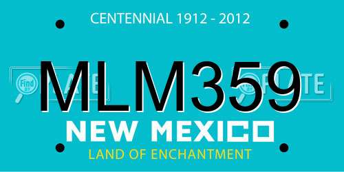 MLM359 New Mexico License Plate