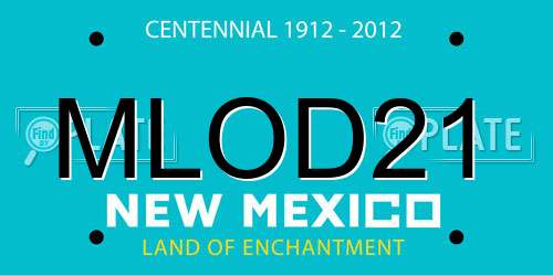 MLOD21 New Mexico License Plate