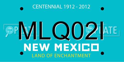 MLQ02I New Mexico License Plate