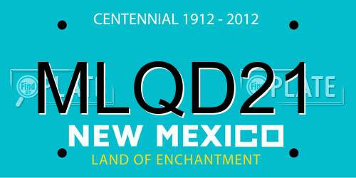 MLQD21 New Mexico License Plate