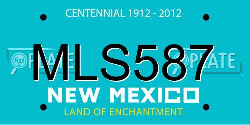 MLS587 New Mexico License Plate