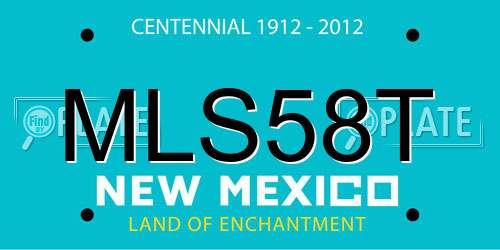 MLS58T New Mexico License Plate