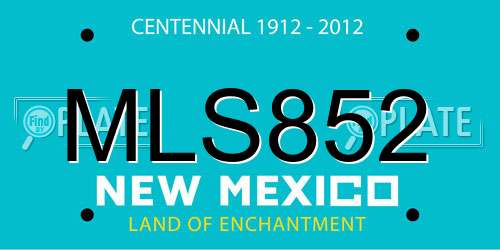 MLS852 New Mexico License Plate