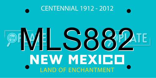 MLS882 New Mexico License Plate