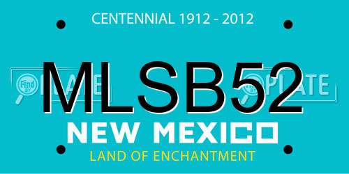 MLSB52 New Mexico License Plate