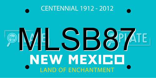MLSB87 New Mexico License Plate