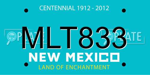 MLT833 New Mexico License Plate