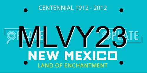 MLVY23 New Mexico License Plate