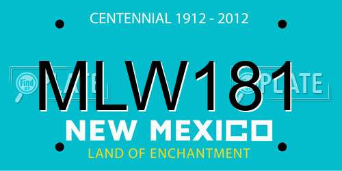 MLW181 New Mexico License Plate