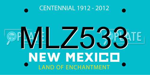 MLZ533 New Mexico License Plate
