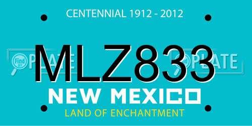 MLZ833 New Mexico License Plate