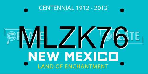 MLZK76 New Mexico License Plate