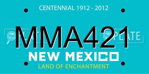 MMA421 New Mexico License Plate