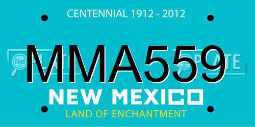 MMA559 New Mexico License Plate