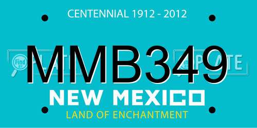 MMB349 New Mexico License Plate