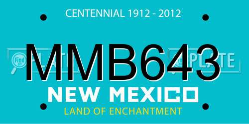 MMB643 New Mexico License Plate