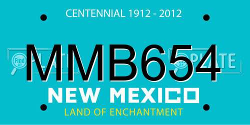 MMB654 New Mexico License Plate