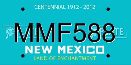MMF588 New Mexico License Plate