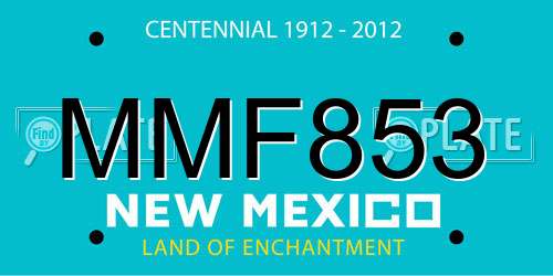 MMF853 New Mexico License Plate