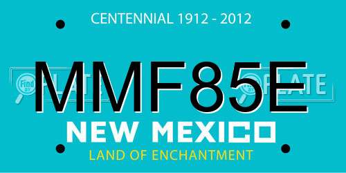 MMF85E New Mexico License Plate