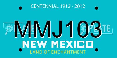 MMJ103 New Mexico License Plate