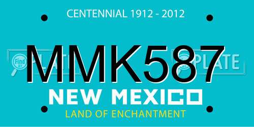 MMK587 New Mexico License Plate