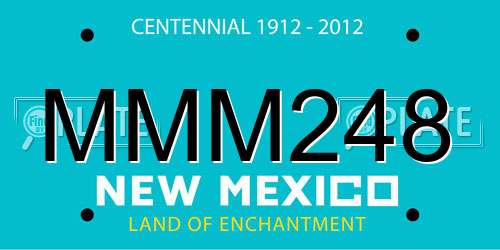 MMM248 New Mexico License Plate