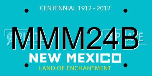 MMM24B New Mexico License Plate