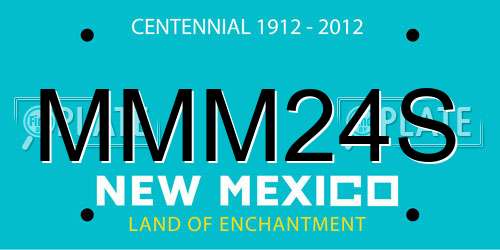MMM24S New Mexico License Plate