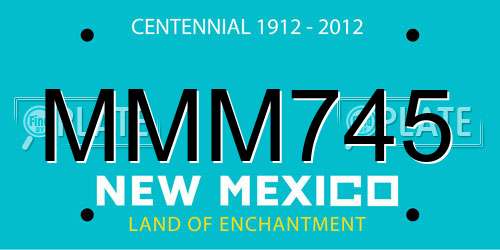 MMM745 New Mexico License Plate