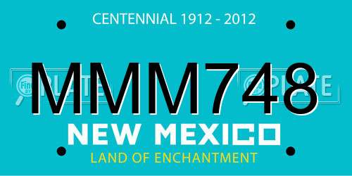 MMM748 New Mexico License Plate