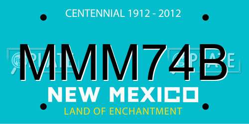 MMM74B New Mexico License Plate