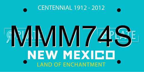MMM74S New Mexico License Plate