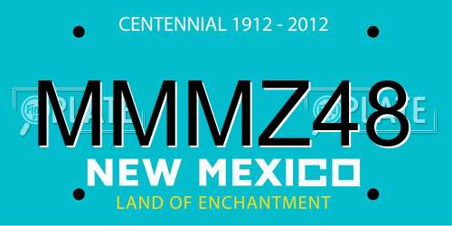 MMMZ48 New Mexico License Plate