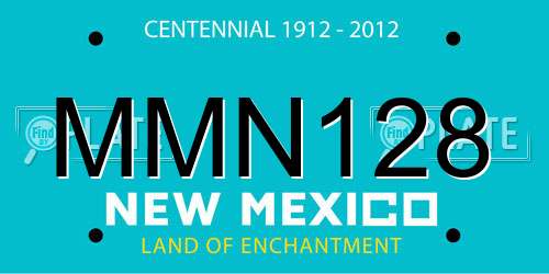 MMN128 New Mexico License Plate