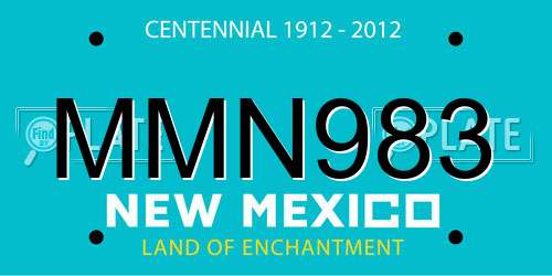 MMN983 New Mexico License Plate