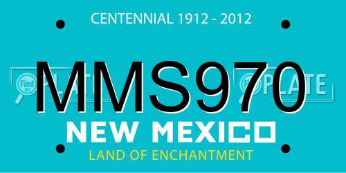 MMS970 New Mexico License Plate