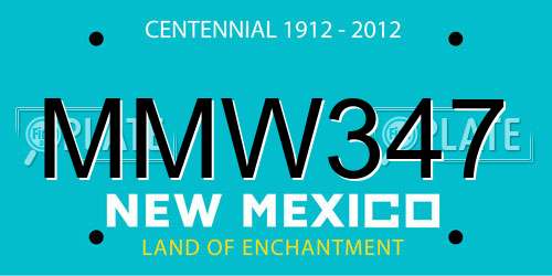 MMW347 New Mexico License Plate