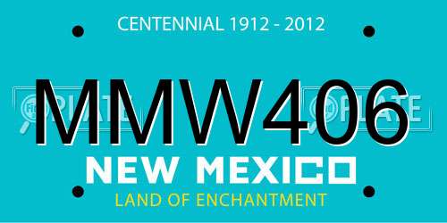 MMW406 New Mexico License Plate
