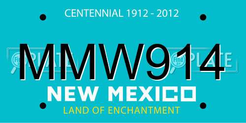MMW914 New Mexico License Plate