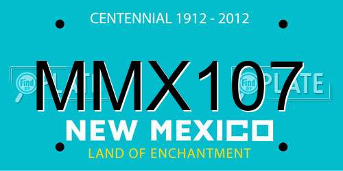 MMX107 New Mexico License Plate