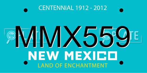 MMX559 New Mexico License Plate