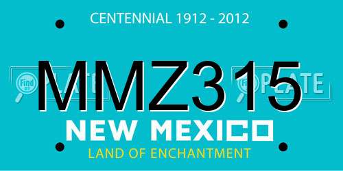 MMZ315 New Mexico License Plate